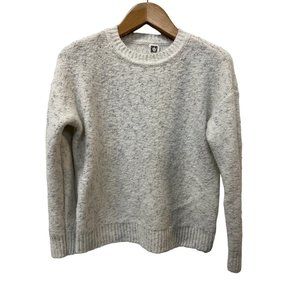 Anne Klein Sweater Crewneck Off white Silver metallic knit